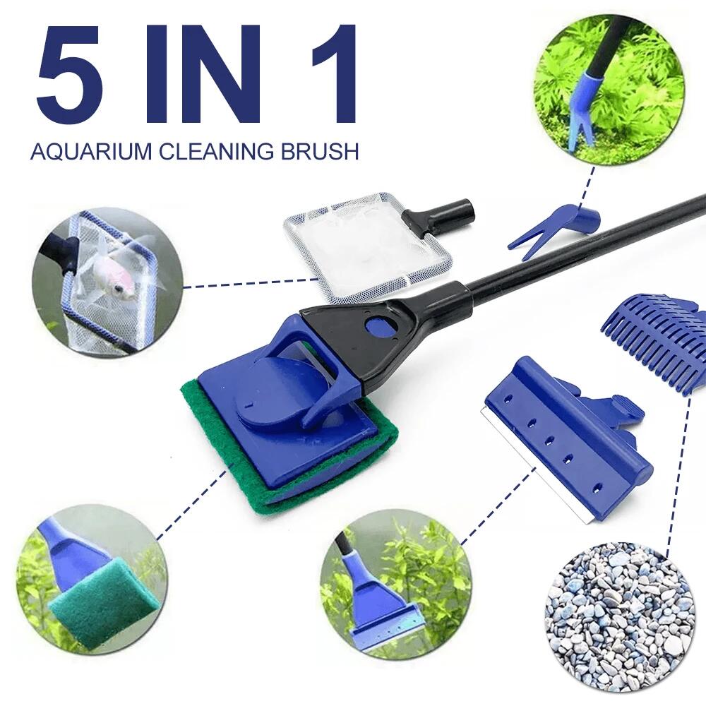 Planted Aquarium Algae - Alat Pembersih Akuarium 5in1: Garpu Tanaman,