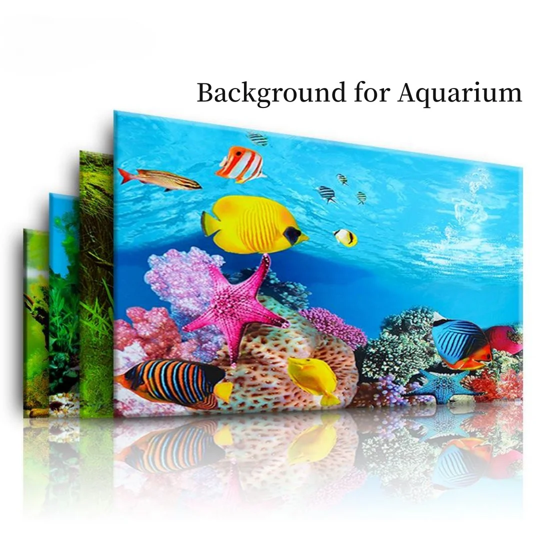 Aquarium Planted Background - Latar belakang akuarium 3D stiker Poster